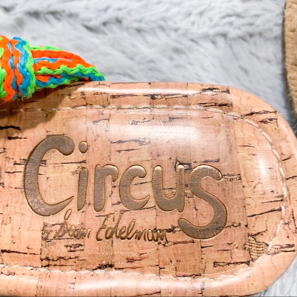 Circus Sam Edelman Neon Athena Bright Colorful Funky Espadrille Rope Sandals 6 - Picture 5 of 7